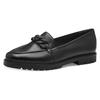 Slipper TAMARIS, Damen, Gr. 36, schwarz, Glattleder, unifarben, klassisch, Schuhe, Loafer, Halbschuh, Schlupfschuh mit eleganter Zierkette
