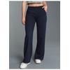 Jerseyhose TRIGEMA "TRIGEMA Jogginghose mit weitem Bein", Damen, Gr. S, US-Größen, blau (navy), 70% Baumwolle, 30% Polyester, casual, Hosen