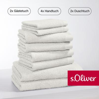 Handtuch Set S.OLIVER "s. Oliver, besonders weich und saugfähig", beige (ecru), 8 St., Walkfrottier, Walkfrottier, Baumw