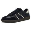 Plateausneaker TAMARIS, Damen, Gr. 38, schwarz (schwarz, kombiniert), Leder, Lederimitat, unifarben mit Farbeinsatz, sportlich, Schuhe, Freizeitschuh, Halbschuh, Schnürschuh mit gepolstertem Schaftrand