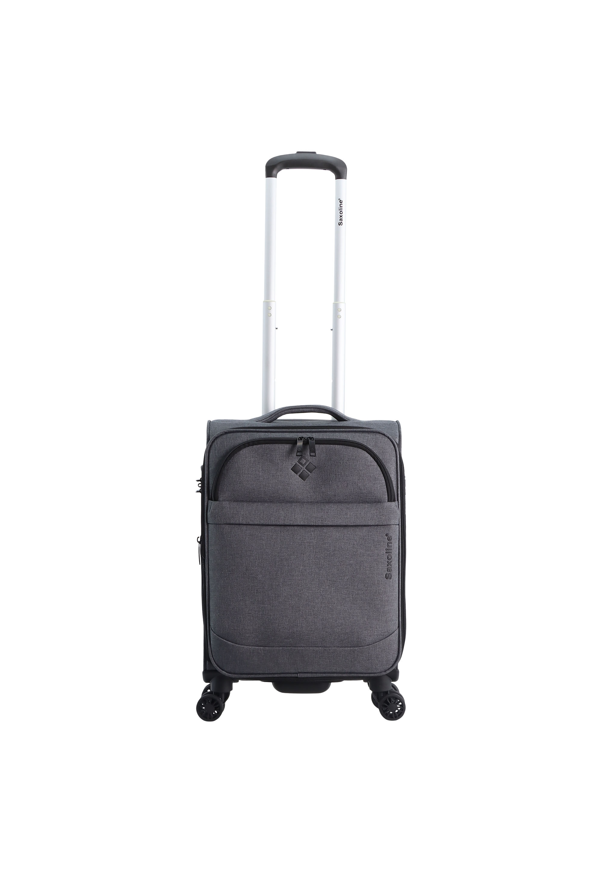 Koffer SAXOLINE "2 Tone", Herren, Gr. B/H/T: 36,5cm x 55cm x 22cm, grau, Polyester, Koffer, Polyester material