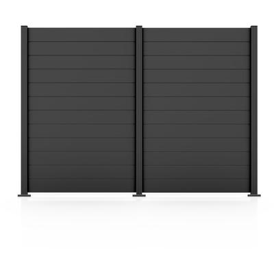 Gartenzaun STAKET PRO "Komplettzaun Paneel 150", schwarz (anthrazit struktur), H:180cm, Aluminium, Zaunelemente, LxH: 248,4x187 cm, 2 Elemente á 120 cm Breite