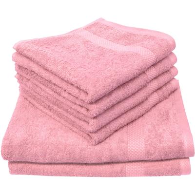 Handtuch Set DYCKHOFF "Planet", rosa (rose), 6 St., Frottier, Frottier, Obermaterial: 100% Baumwolle, Handtücher (Packun