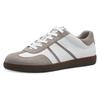 Plateausneaker TAMARIS, Damen, Gr. 42, weiß (sanftes weiß kombi), Leder, Lederimitat, unifarben mit Farbeinsatz, sportlich, Schuhe, Freizeitschuh, Halbschuh, Schnürschuh mit gepolstertem Schaftrand