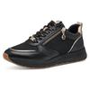 Keilsneaker TAMARIS, Damen, Gr. 40, schwarz (schwarz kombiniert), Lederimitat, Textil, sportlich, Schuhe Sneaker, Freizeitschuh, Halbschuh, Schnürschuh, trendige Metallic-Details, Topseller