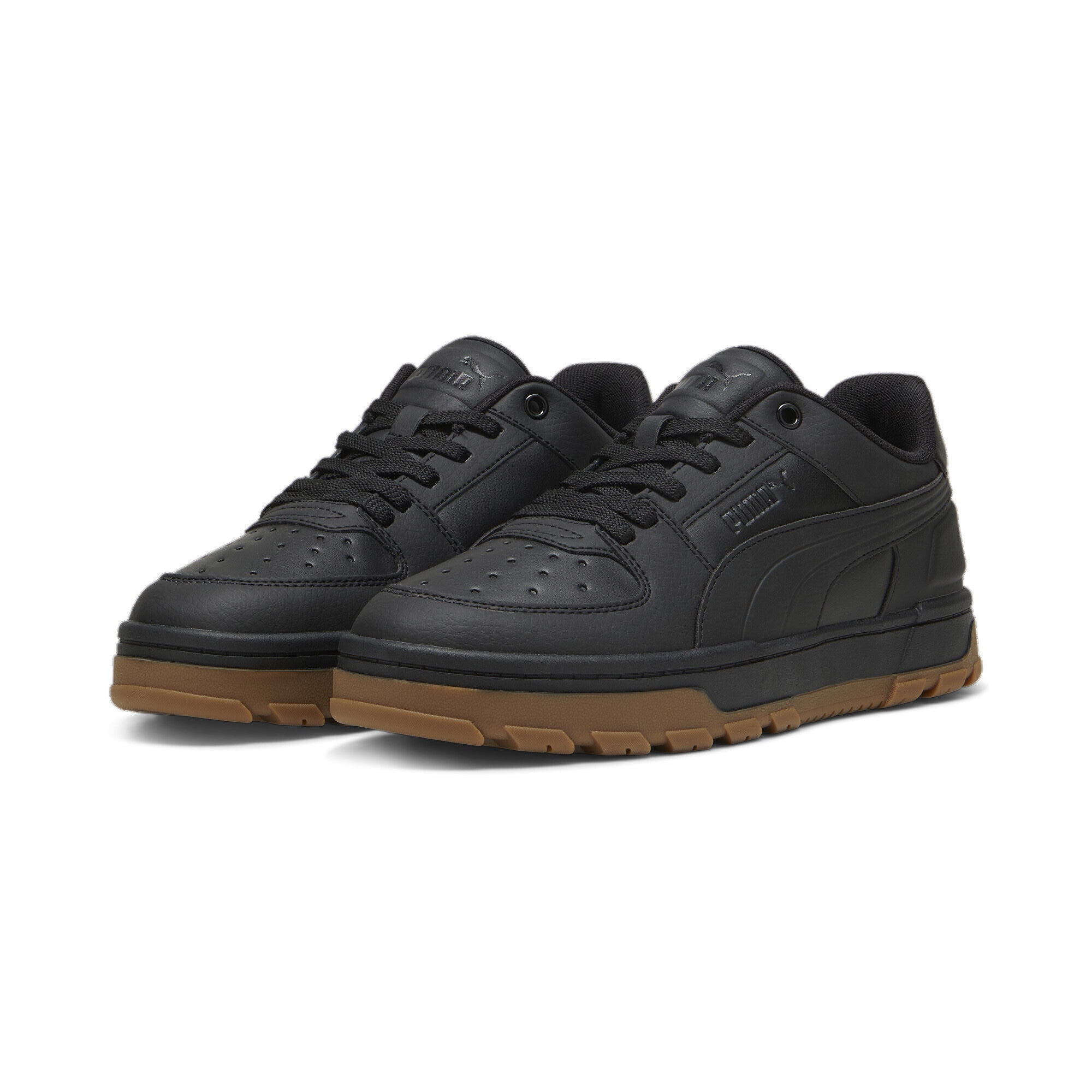 Sneaker PUMA "Caven 2.0 Abrupt Sneakers Erwachsene", Herren, Gr. 43, schwarz (schwarz gum weiß beige), Obermaterial: Synthetik, Textil; Futter: Textil; Innensohle: Textil; Laufsohle: Gummi, Schuhe Sneaker