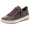 Plateausneaker REMONTE, Damen, Gr. 38, braun (dunkelbraun), Leder, used, sportlich, Schuhe, Freizeitschuh, Halbschuh, Schnürschuh mit Außenreißverschluss