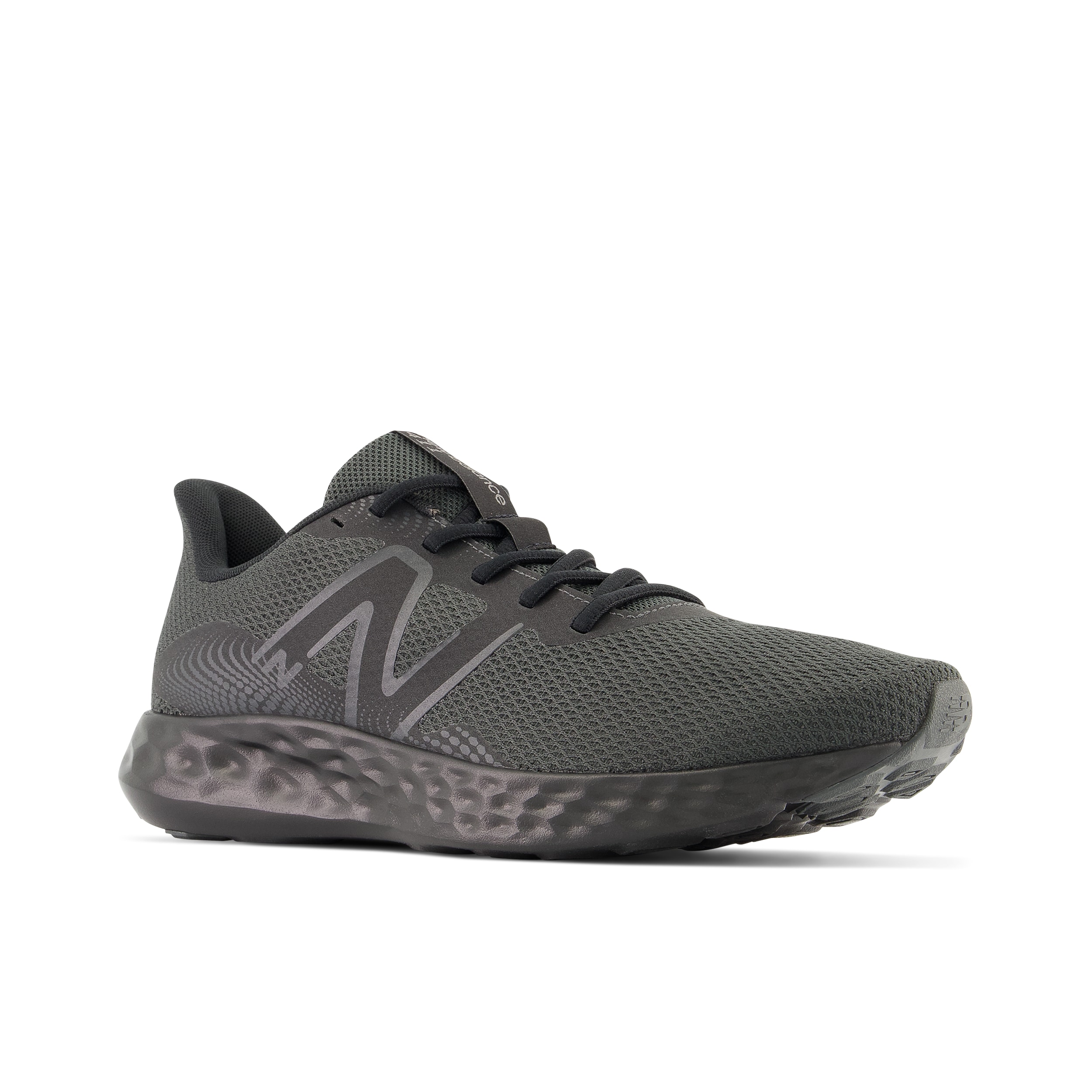 Laufschuh NEW BALANCE "411", Damen, Gr. 45, schwarz (schwarz, schwarz), Textil, Schuhe Laufschuh