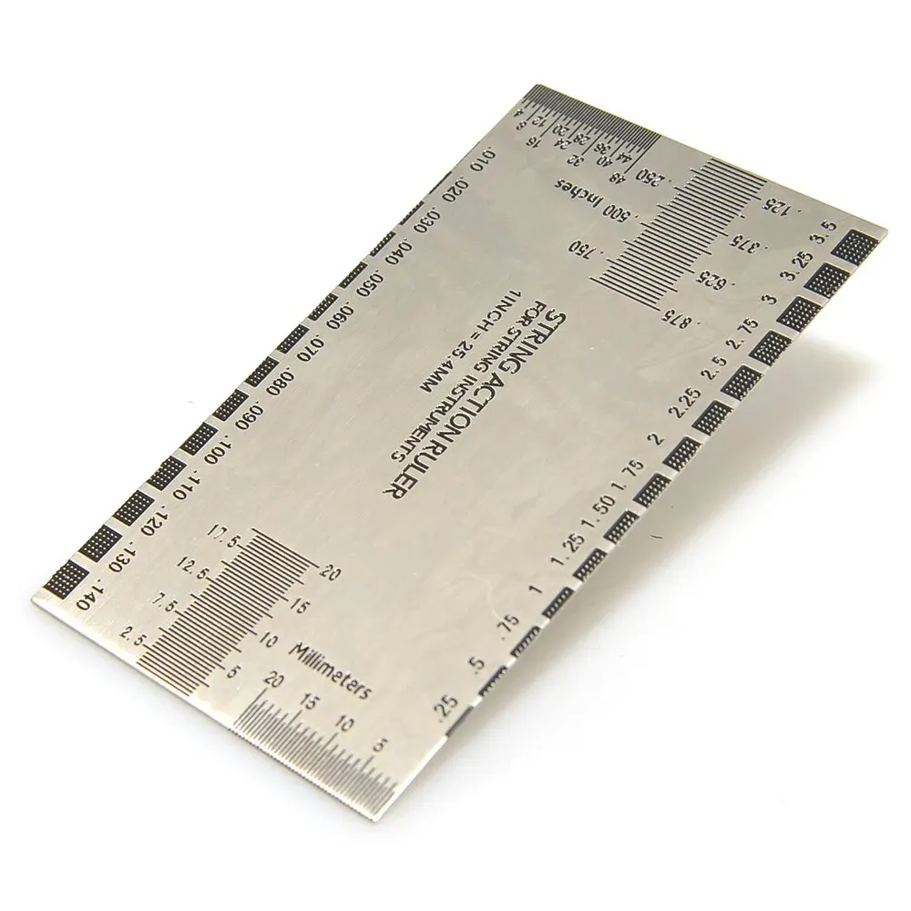 Edelstahl Saitenlineal String Action Gauge Lineal für Gitarre Bass Silber Image