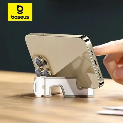 Baseus Foldable Phone Stand Mini Desktop Holder For iPhone 17 Air 16 Pro Max Samsung Adjustable Bracket Cell Mobile Phone Stand