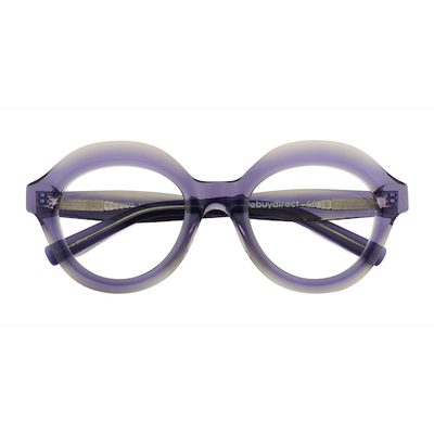 Female s round Clear Purple Acetate,Eco Friendly Prescription eyeglasses - Eyebuydirect s Magritte