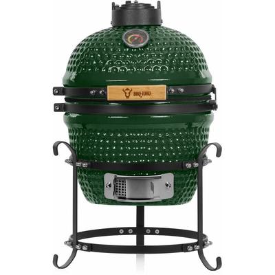 Kamado Grill Holzkohlegrill ø 32 cm 'haiiro' mit Grillrost und Thermometer, Grün - Bbq-toro