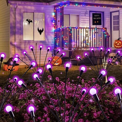 Luci da giardino solari a vento-oscillazione luci da giardino verdi - LED a cambio colore impermeabili accensione automatica perfette per decorazione del giardino e paesaggio 1/2pcs per Halloween