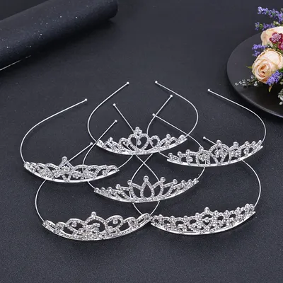 New Rhinestone Crown Hair Bands for Women's Weeding Bridal Headwear Children's Birthday Princess