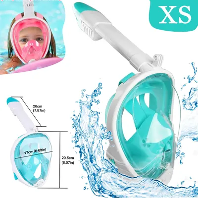 Children's Full Face Snorkelling Mask Wide Field of View Anti-fog Leakage Respiratory System Safe