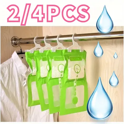 2/4pcs Household Hangable Dehumidification Bag Wardrobe Dehumidifier Moisture-proof Agent