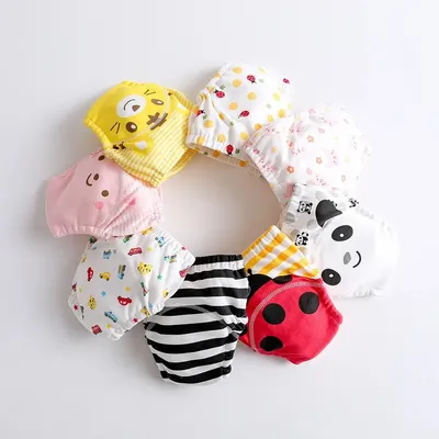 1pcs Baby Reusable Diapers 6 Layer Waterproof Reusable Cotton Diapers Breathable Training Shorts