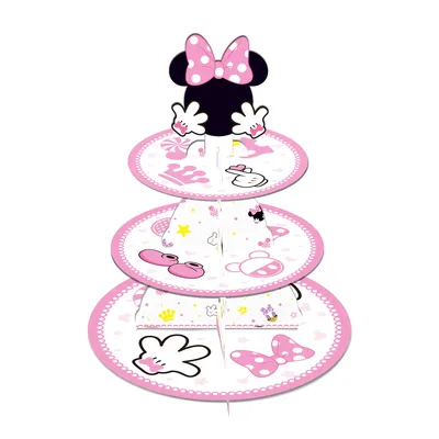 3 Tier Minnie Cake Stand Cartoon Mickey Cupcake Rack Cute Dessert Tray Party Decorations Cake