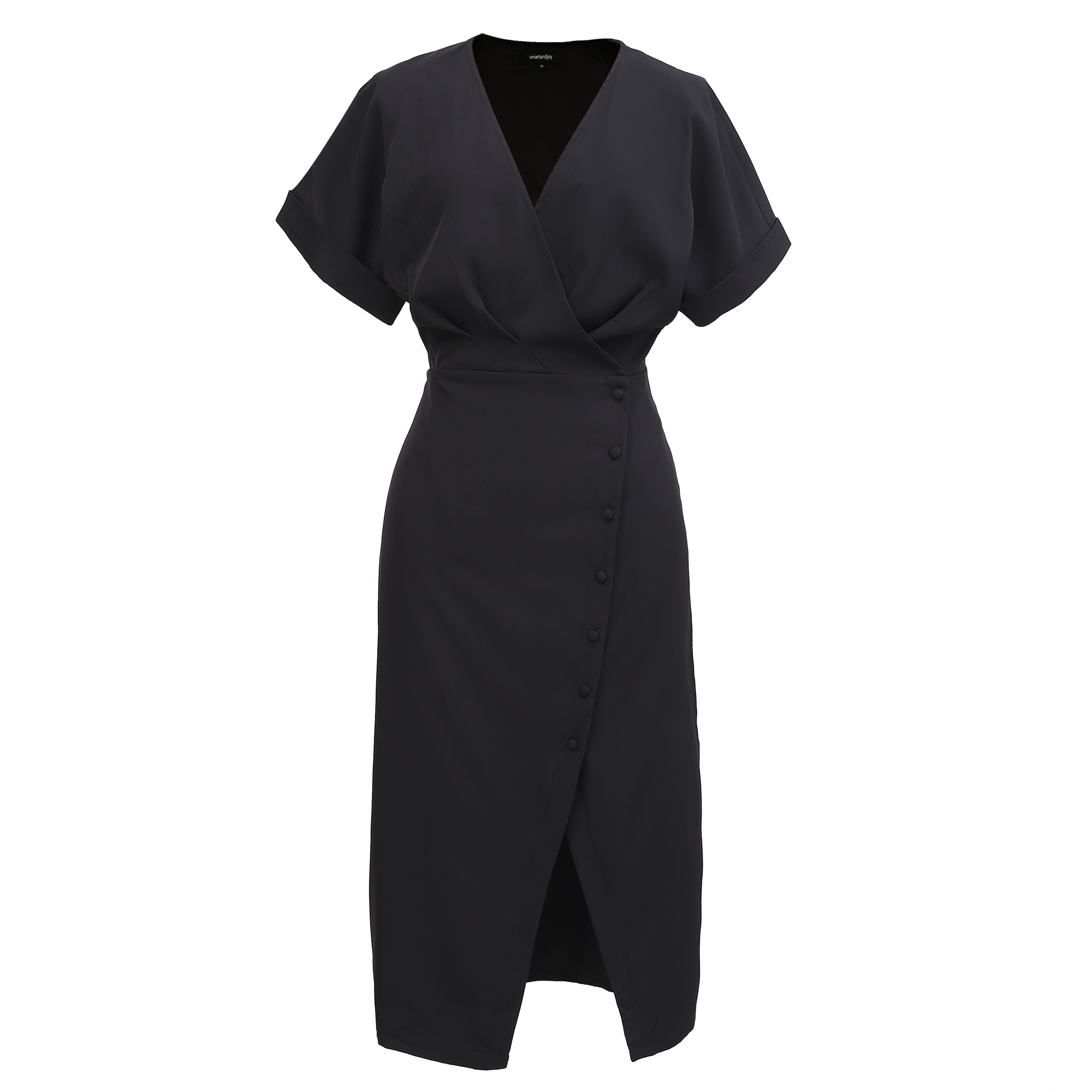 Asymmetrisches Kleid mit seitlichen Knöpfen und Kreuzherzen Image