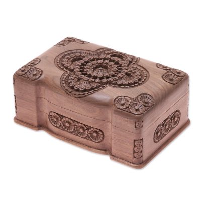 Florid Cameo,'Floral Wood Jewelry Box'