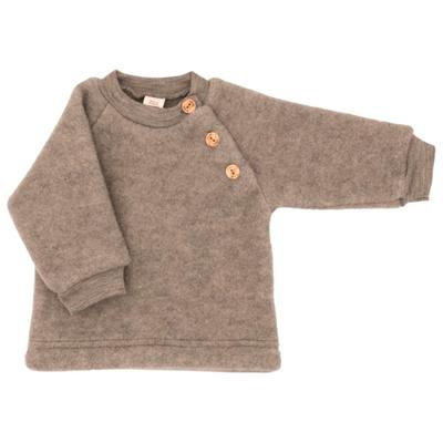 Engel - Kinder Raglanpullover mit Holzknöpfen - Wollpullover Gr 86/92 braun Image
