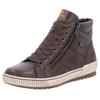 Schnürboots REMONTE, Damen, Gr. 45, braun (dunkelbraun), Leder, Lederimitat, sportlich, Schuhe, Plateau, Schnürstiefelette, Boots in Crash-Optik