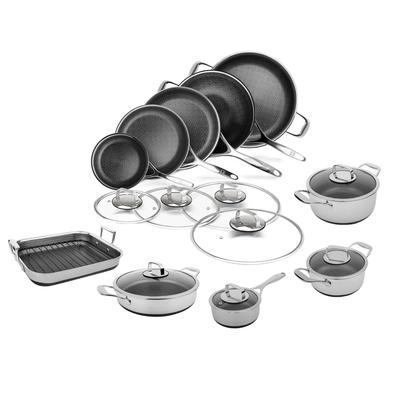 LIVWELL DiamondClad 19pc Hybrid Nonstick Stainless Steel Cookware Set