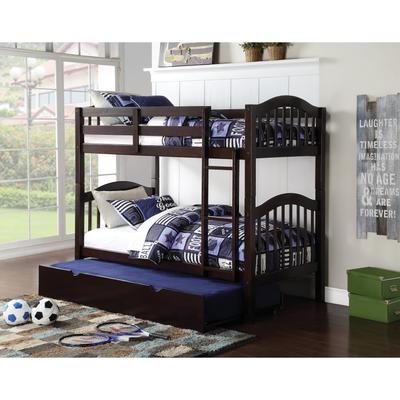 Twin Over Twin Bunk Bed with Built-in Ladder