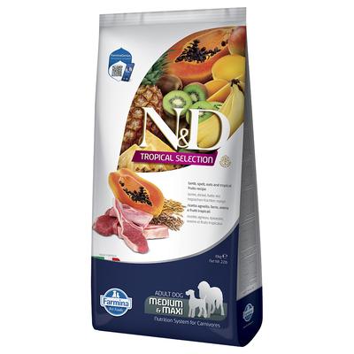 10kg N&D Dog Tropical Selection Adult Medium/Maxi mit Lamm Hundefutter trocken