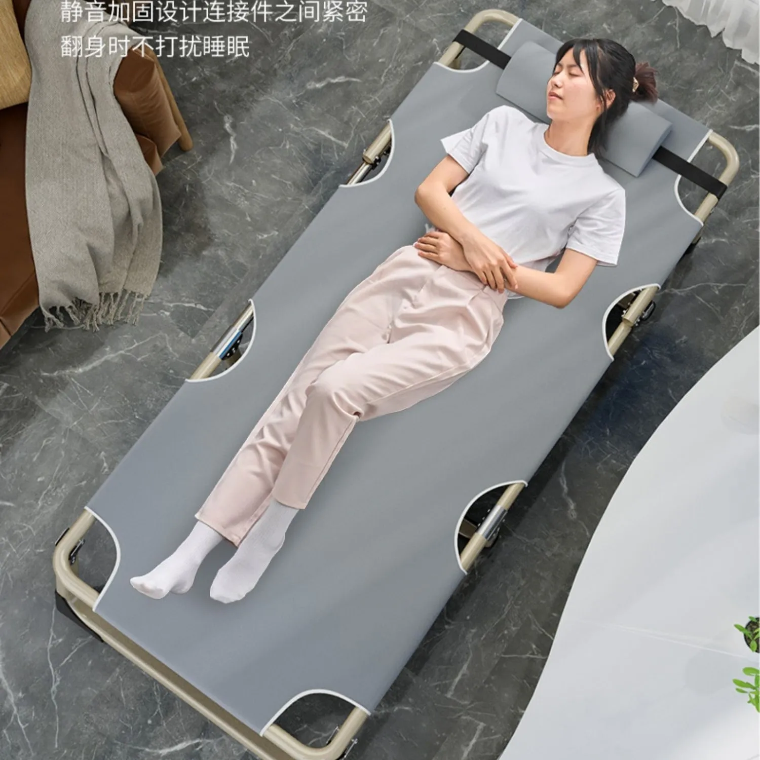 Gianxi Sommer Outdoor Klappstuhl Erwachsenen Siesta Artefakt Wohnzimmer einfache Lounge Stuhl Siesta Artefakt mit Matratze Camp Bett Image