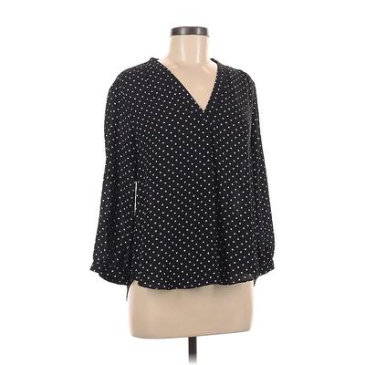 Vince Camuto 3/4 Sleeve Blouse: Black Polka Dots Tops - Women's Size Medium