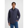 Langarmhemd BOSS ORANGE "Relegant", Herren, Gr. M, N-Gr, blau (navy418), Web, Obermaterial: 100% Baumwolle, unifarben, casual, regular fit, hoch geschlossener Ausschnitt, Langarm eingesetzt 2-Knopf-Manschette mit Knöpfen, Hemden, mit BOSS Stickerei