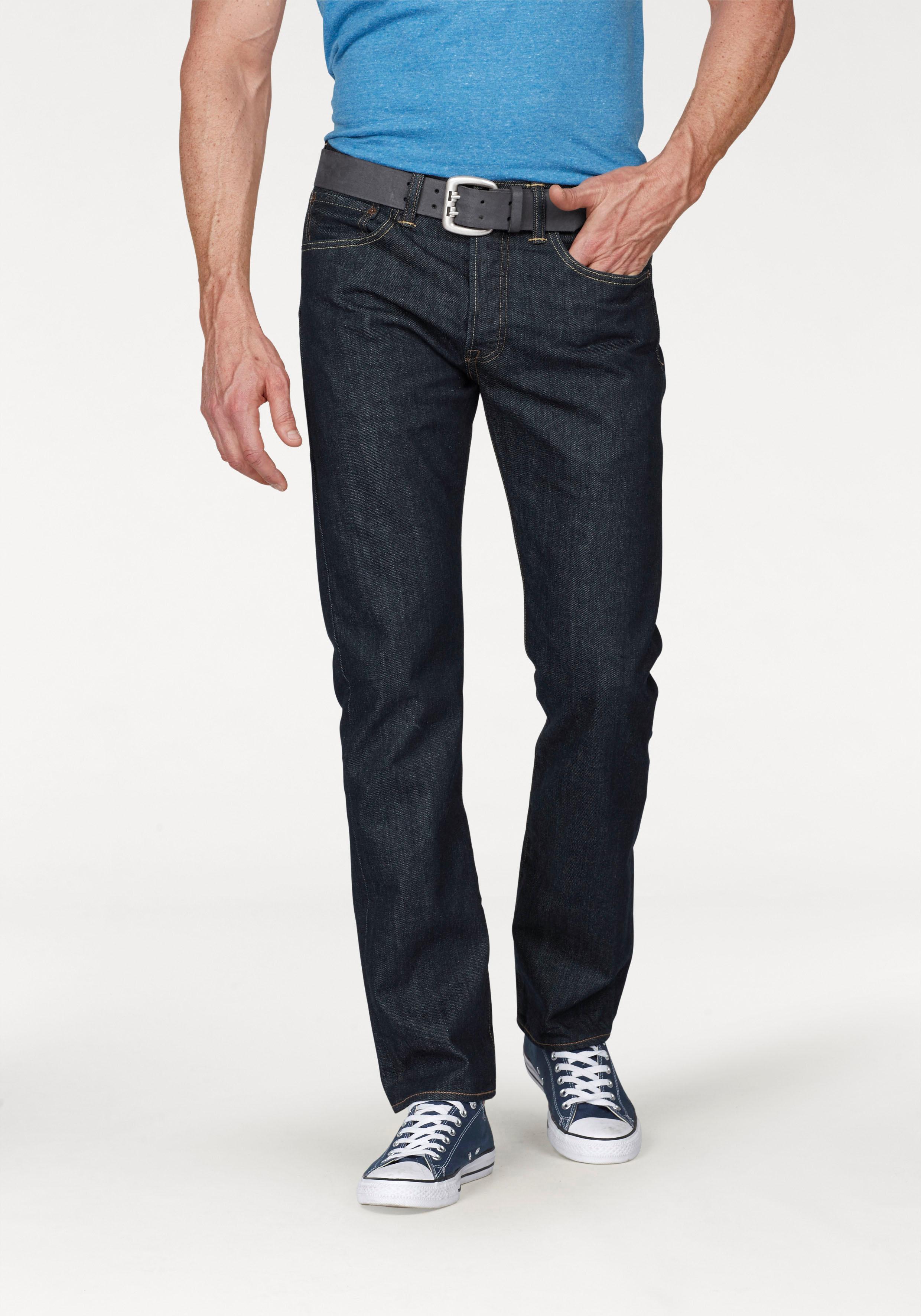 Straight-Jeans LEVI'S "501 LEVI'S ORIGINAL", Herren, Gr. 32, Länge 32, blau (marlon), Denim/Jeans, Obermaterial: 100% Baumwolle, normal lang, Jeans Straight-Jeans, mit Markenlabel, Topseller