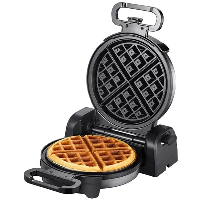 Belgian Waffle Maker, Classic Rotating Waffle Iron with Nonstick Plates, Removable Drip Tray and