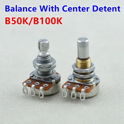 1 Piece Original Alpha B50K/B100K Balance Potentiometer(POT) With Center Detent For Electric Bass -