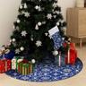 Gonna Albero Natale Raffinata con Calza Blu in Tessuto 90 cm Vidaxl 31652