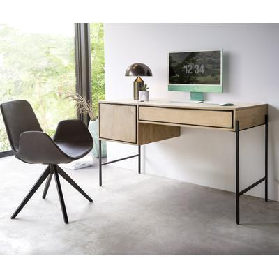 Schreibtisch Henrikus 130x60cm Mango White Wash Metall Schwarz Image