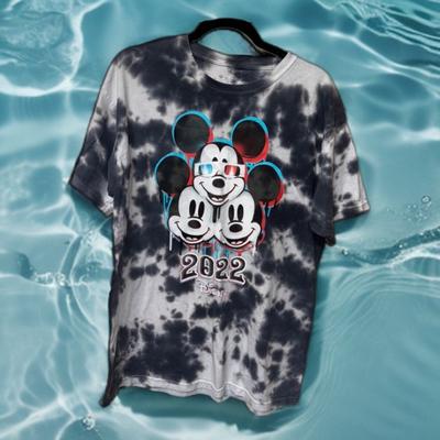 Disney Shirts | Disney Trippy 3d Mickey Mouse 2022 Tie Dye T-Shirt Men’s Size Large | Color: Black/Gray/White | Size: L