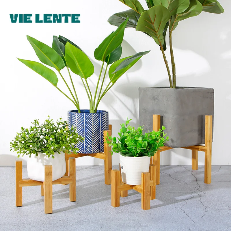 Pflanze Blumentopf Ständer Kleine Langlebige Holz Tabletts Rack, Starke Freistehende Bonsai Halter Innen Zubehör Haus Garten Display Image