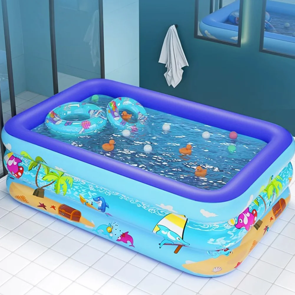 Aufblasbarer Pool PVC Baby Badewanne Badewanne Cartoon Muster Verdickung Schwimmbad für Sommer Outdoor Indoor