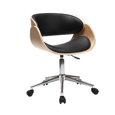 Design-Stuhl Rollen Schwarz und Helles Holz bent Image