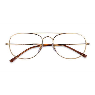 Unisex s aviator Gold Metal Prescription eyeglasses - Eyebuydirect s Ray-Ban RB3735V Bain Bridge