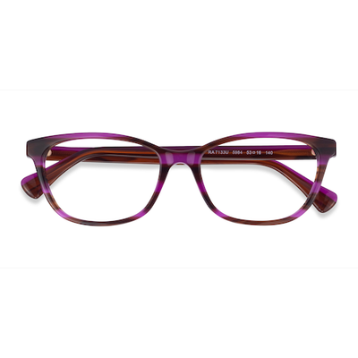 Female s horn Striped Brown Purple Acetate Prescription eyeglasses - Eyebuydirect s Ralph RA7133U