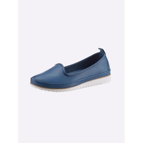 Slipper HEINE Gr. 40, blau (jeansblau) Damen Schuhe