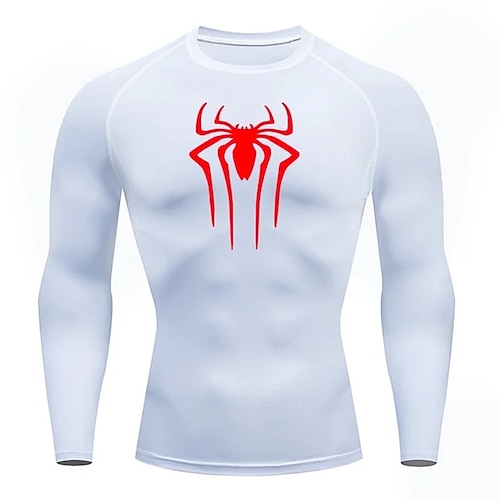 Herren Kompressionsshirt Sportshirt Fitnessshirt Trainingsshirt Langarm T-Shirt Lässig Athleisure Sommer Spinnen Schnelltrocknend Weich Atmungsaktiv Fitnesstraining Gehen Joggen Sportbekleidung Image