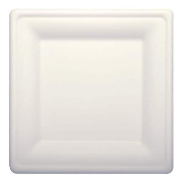 Papstar 100er-Pack Teller »pure« Zuckerrohr weiß eckig - 26 x 26 cm weiß, 26x26x23 cm Image