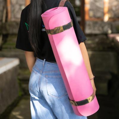 Java's Calm,'Jumputan Batik-Themed Adjustable Cotton Yoga Mat Carrier'