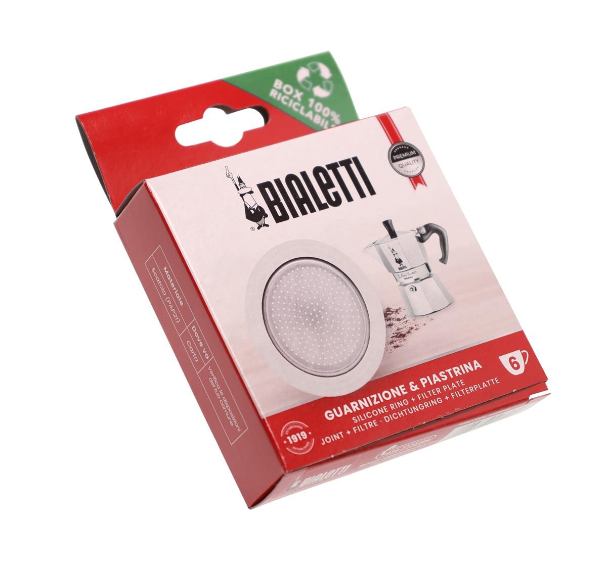 Bialetti 0800040 Filter + Dichtung für Brikka Moka Induction Orzo Espressokocher Image