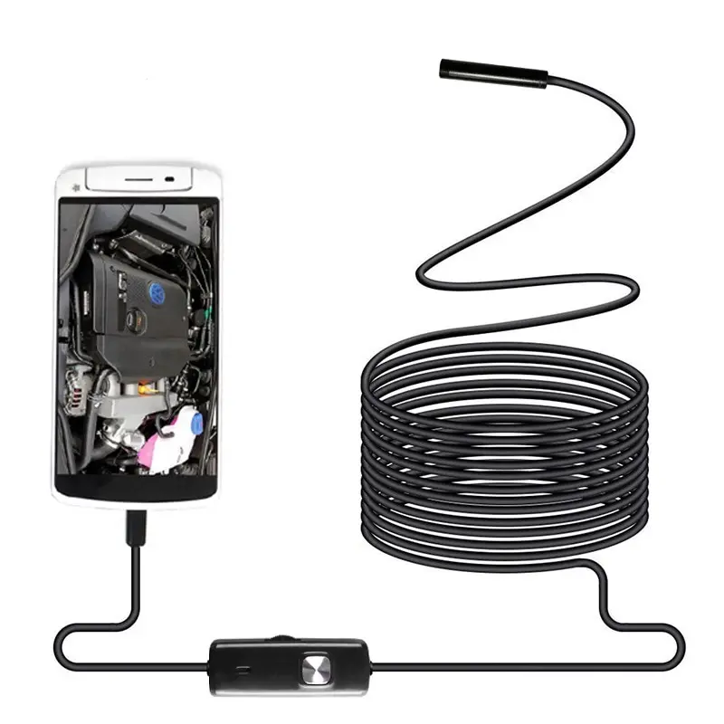 Endoskopkamera der MM-Klasse, flexibel, wasserdicht, Mini-Industrie-Endoskopkamera für Mobiltelefone, verstellbar Image