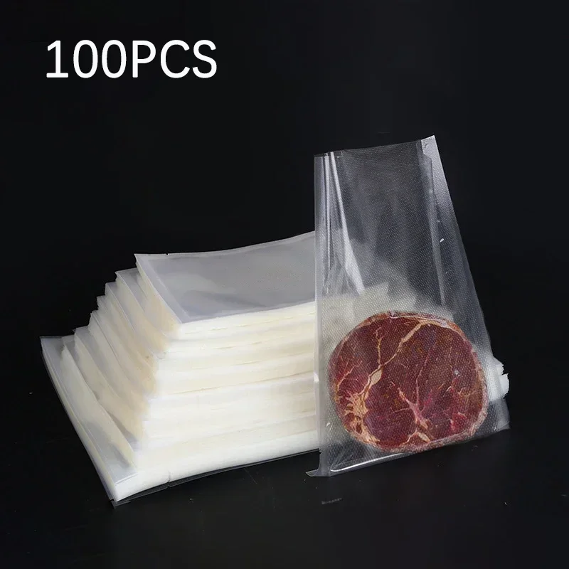 Sac de scellage sous vide de cuisine, 100 pièces/lot, sac d'emballage alimentaire Transparent, conservation des aliments frais pour conserver les aliments, stockage de repas